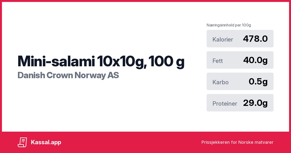 Minisalami 10x10g, 100 g Kassalapp®