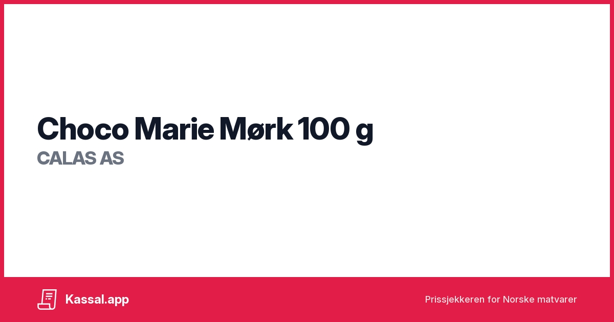 Choco Marie Mørk 100 g - Kassalapp®