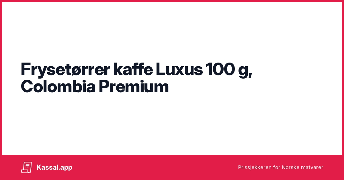 Frysetørrer kaffe Luxus 100 g, Colombia Premium - Kassalapp®