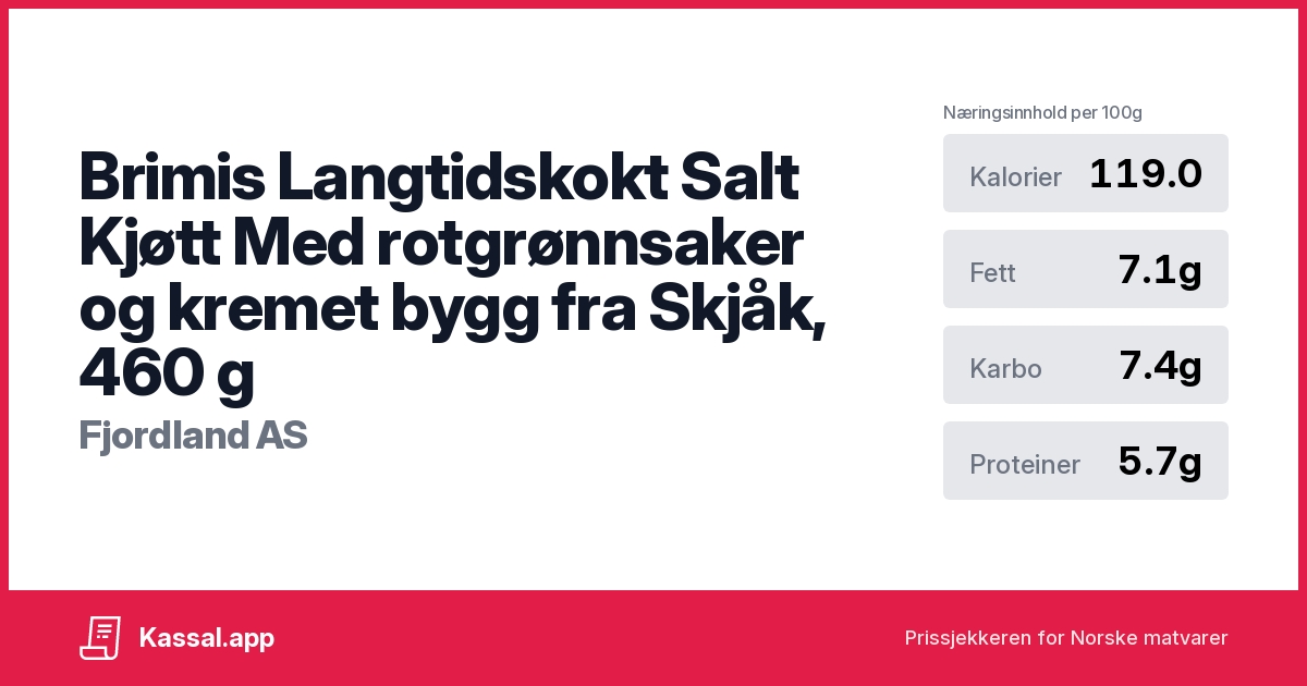 Brimis Langtidskokt Salt Kjøtt Med rotgrønnsaker og kremet bygg fra ...