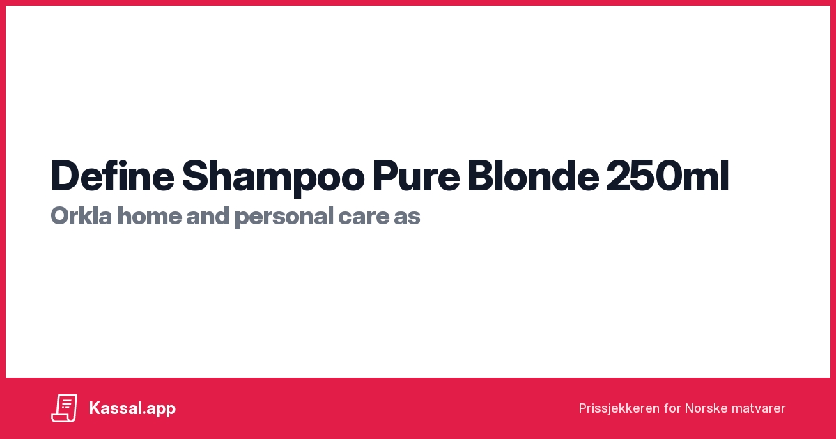 Define Shampoo Pure Blonde 250ml - Kassalapp®