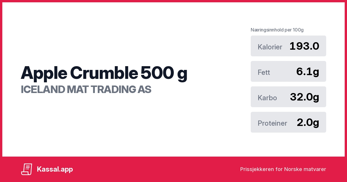 Apple Crumble 500 g Kassalapp®