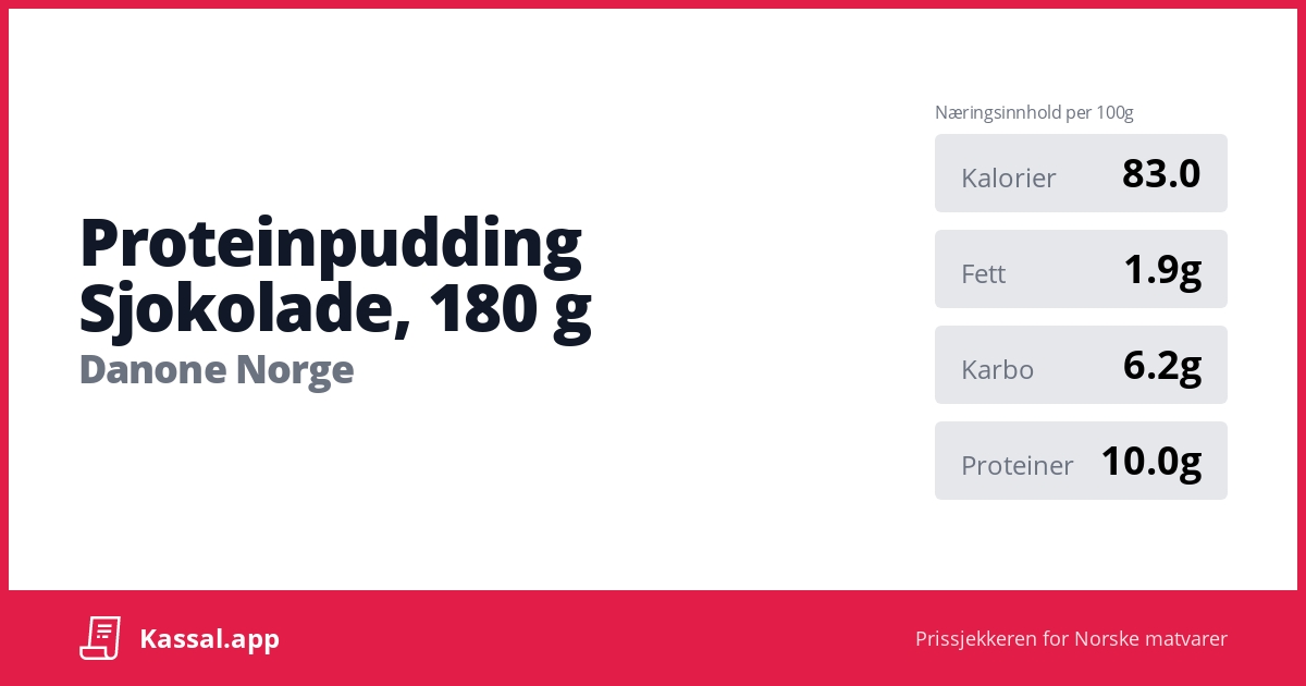 Proteinpudding Sjokolade 180 G Kassalapp®