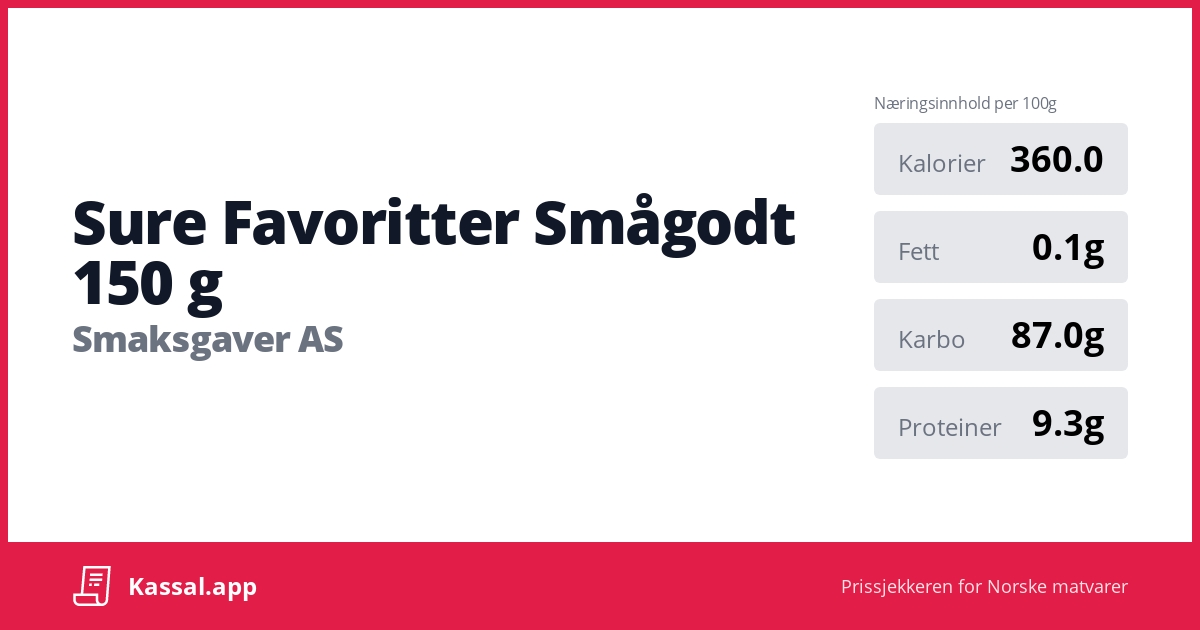 Sure Favoritter Smågodt 150 g - Kassalapp®