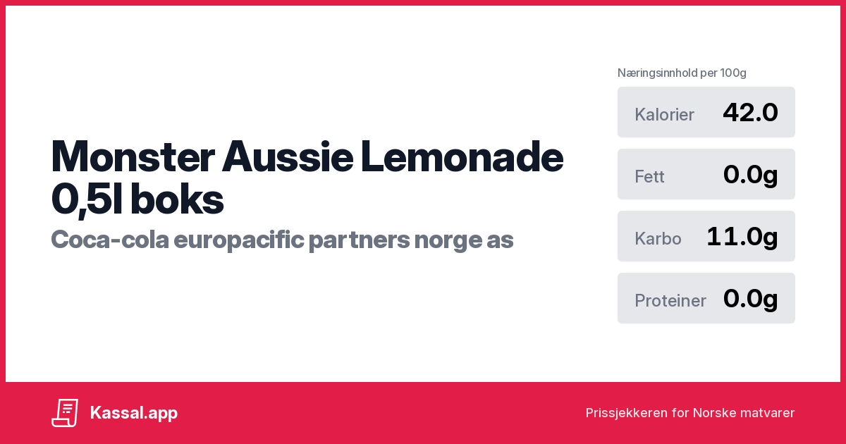 Monster Aussie Lemonade 0,5l boks Kassalapp®