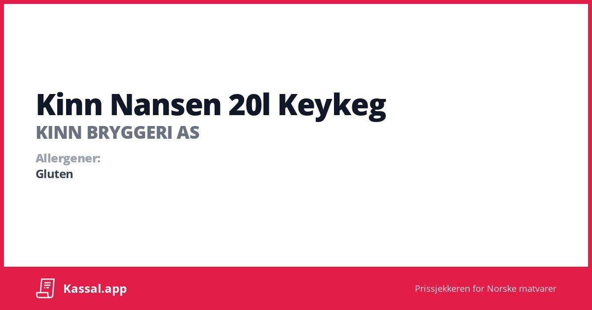 Kinn Nansen 20l Keykeg Kassalapp®