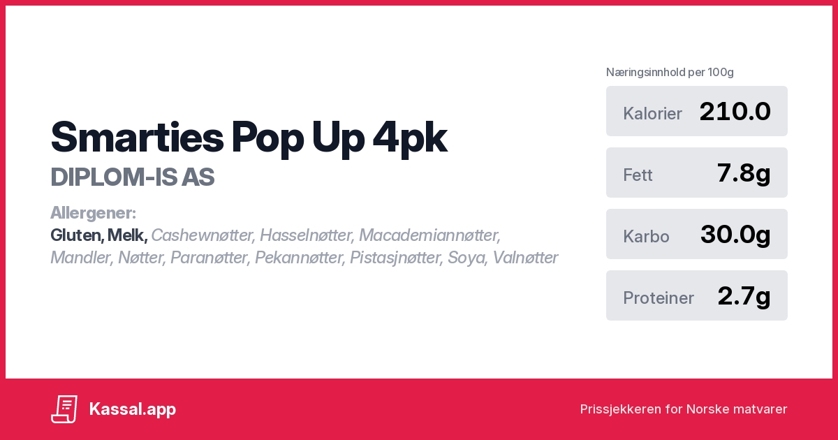 Smarties Pop Up 4pk - Kassalapp®