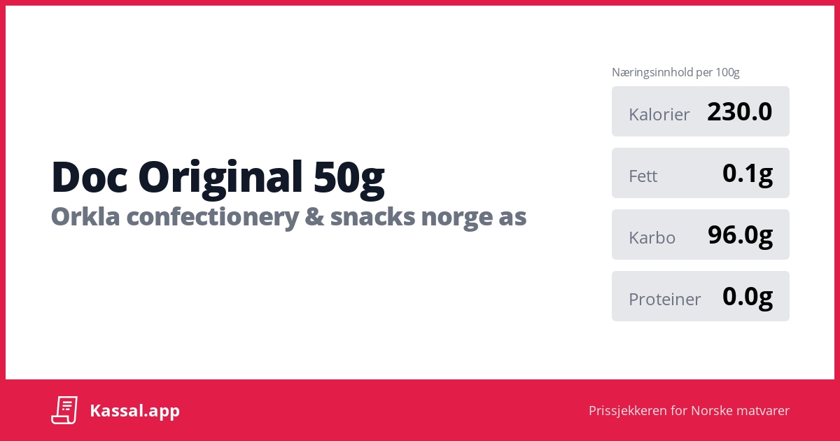 Doc Original 50g - Kassalapp®