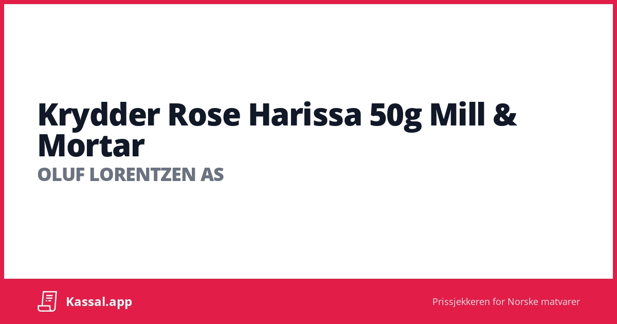 Rose Harissa - Mill & Mortar