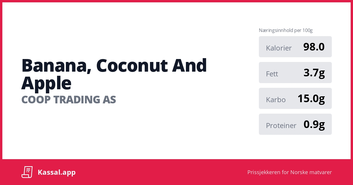 Banana, Coconut And Apple Kassalapp®