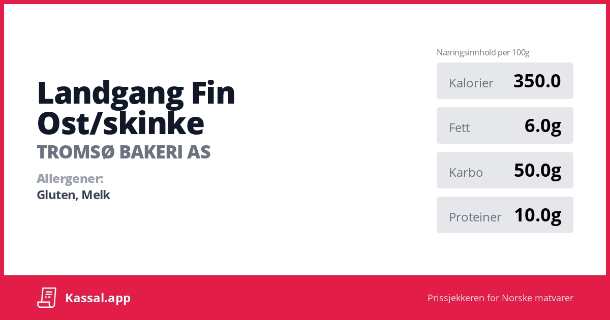Landgang Fin Ost/skinke - Kassalapp®