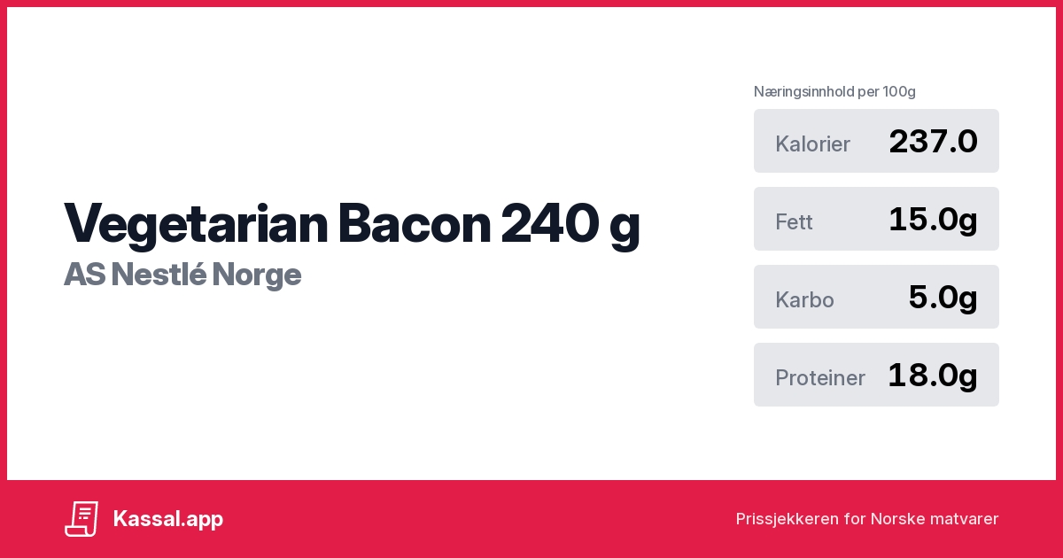 Vegetarian Bacon 240 g Kassalapp®
