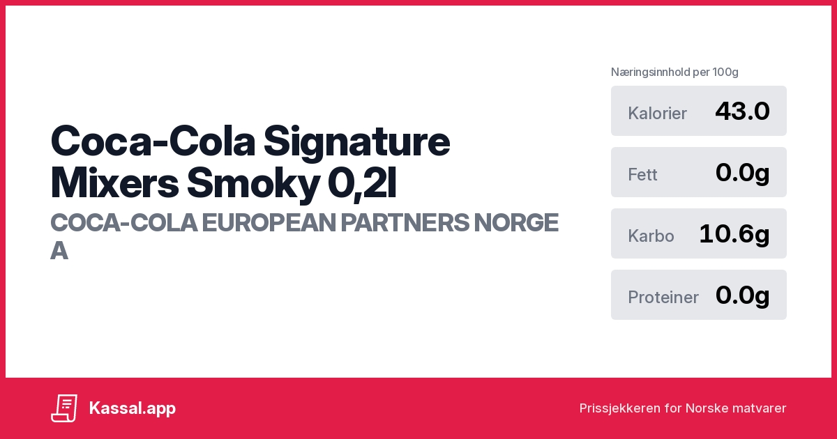 CocaCola Signature Mixers Smoky 0,2l Kassalapp®